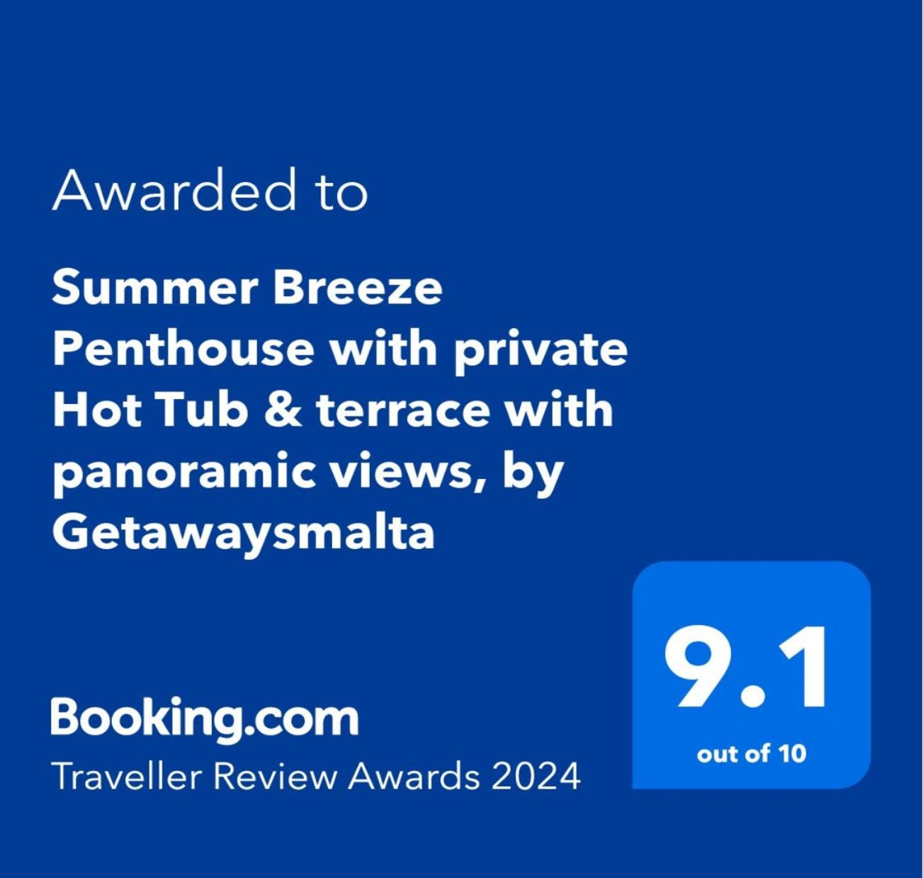 Summer Breeze Penthouse With Private Hot Tub & Terrace With Panoramic Views, By Getawaysmalta Mellieħa Екстериор снимка